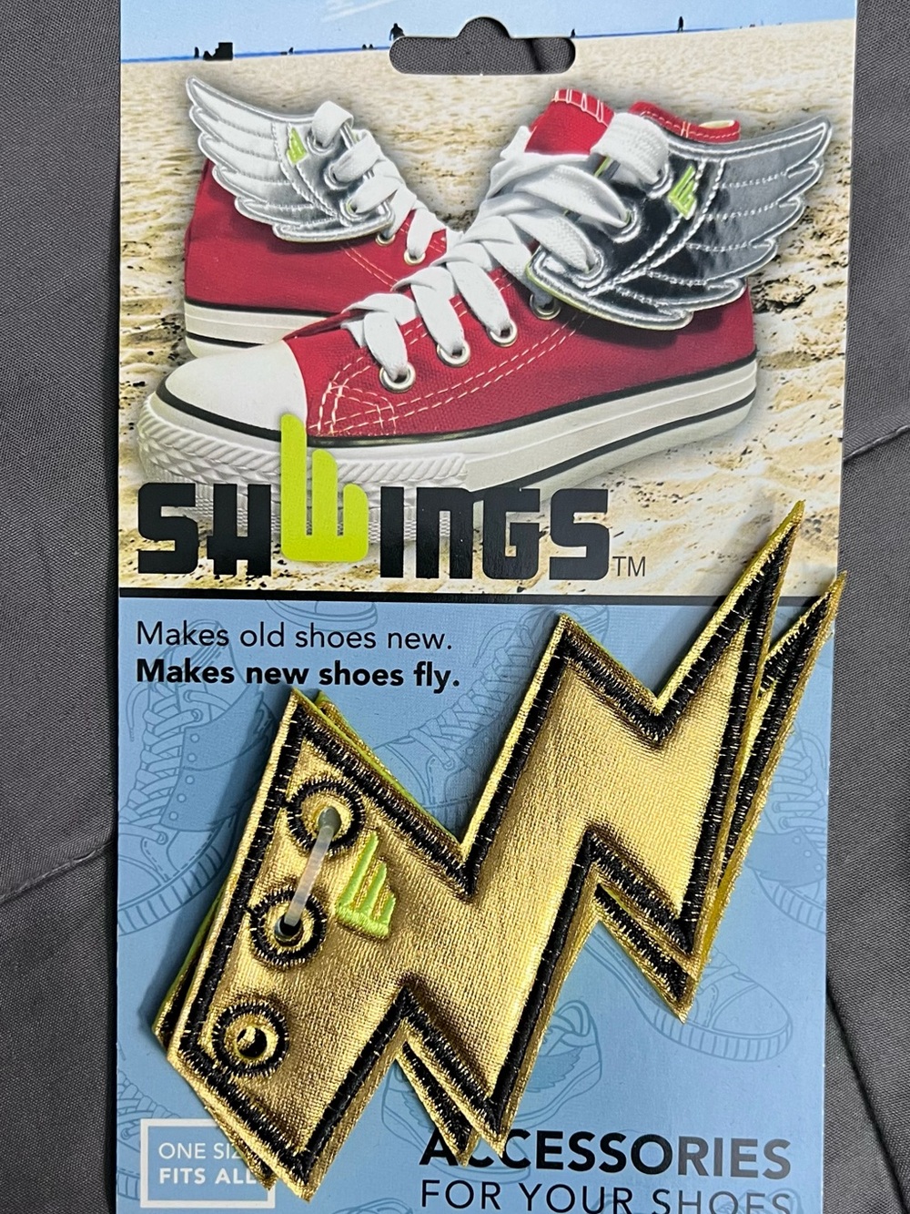 Showings Shoe Patch - Gold Lightning Shoe Accessory